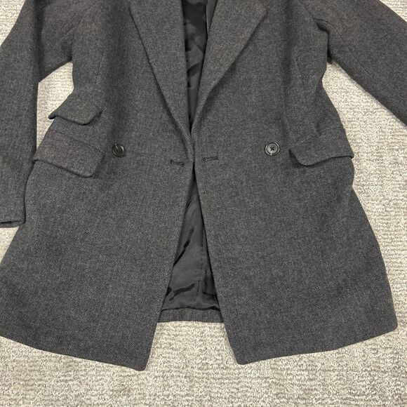 Abercrombie & Fitch Pea Coat Womens Small Wool Blend Herringbone Double Breasted - Picture 8 of 11